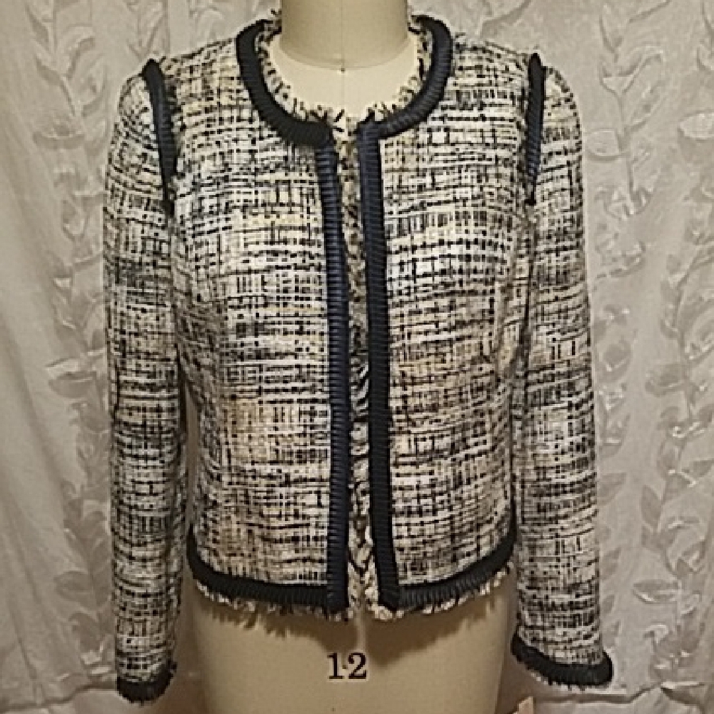 Sharagano Navy "Blue Multi" and White Blazer